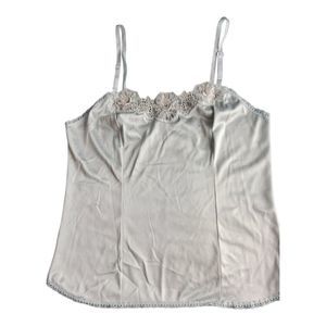 Vintage VANITY FAIR Women’s  Light Blue Camisole Slip Size 34 Lace Trim USA